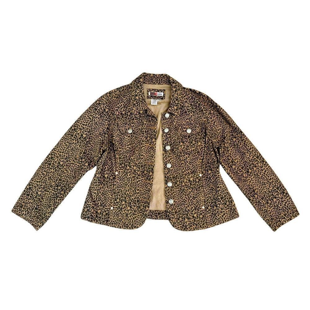 AEROSMITH Leopard Rhinestone Embellished Upcycled Retro Vintage Jacket Size XL - Picture 4 of 13